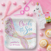Zeemeermin 1e verjaardag Oneder Het Zee Roze Papieren Bordje (Feest)