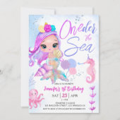 Zeemeermin 1e Verjaardag ONEder het Zee Zeemeermin Kaart (Voorkant)