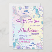 Zeemeermin 1e verjaardag ONEder The Sea Feestje Kaart (Voorkant)