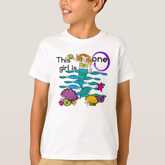 Zeemeermin 1e Verjaardag Tshirts en geschenken (Voorkant)