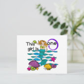 Zeemeermin 1e Verjaardag Tshirts en geschenken Briefkaart (Staand voorkant)