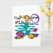 Zeemeermin 1e Verjaardag Tshirts en geschenken Kaart (Gele Bloem)