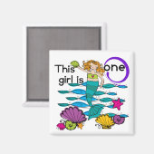 Zeemeermin 1e Verjaardag Tshirts en geschenken Magneet (Voorkant / Achterkant)