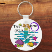 Zeemeermin 1e Verjaardag Tshirts en geschenken Sleutelhanger (Voorkant)