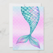 Zeemeermin 1e verjaardag Uitnodigingen Meisje (Achterkant)