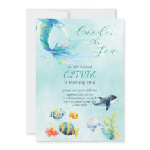 Zeemeermin 1e Verjaardag Waterverf Onze Kleine Zee