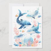 Zeemeermin 1e Verjaardag Waterverf Onze Kleine Zee Kaart (Achterkant)