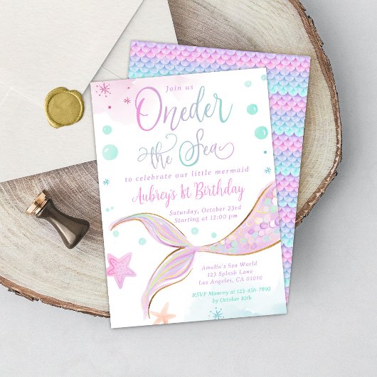 Zeemeermin 1e Verjaardags Zwembad Party Onder het Kaart