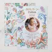 Zeemeermin 1e Verjaardagsfeestfoto ONEder Het Zee Kaart (Voorkant / Achterkant)