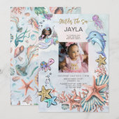 Zeemeermin 1e Verjaardagsfeestfoto ONEder Het Zee Kaart (Voorkant / Achterkant)