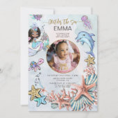 Zeemeermin 1e Verjaardagsfeestfoto ONEder Het Zee Kaart (Voorkant)