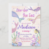 Zeemeermin 1e verjaardagsfeestje onder het Zee fee Kaart (Voorkant)