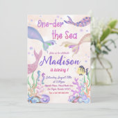 Zeemeermin 1e verjaardagsfeestje onder het Zee fee Kaart (Staand voorkant)