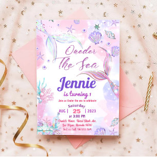 Zeemeermin 1e verjaardagsfeestje onder het Zee fee Kaart