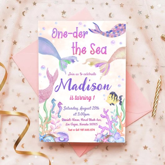 Zeemeermin 1e verjaardagsfeestje onder het Zee fee Kaart