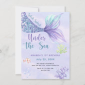 Zeemeermin 1e verjaardagsfeestje onder het Zee Zee Kaart (Voorkant)
