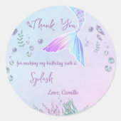 Zeemeermin 1e Verjaardagsfeestje ONEder De Zee Sti Ronde Sticker (Voorkant)