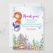 Zeemeermin 1e Verjaardagsfeestje Oneder Het Zee Bedankkaart (Voorkant)
