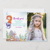 Zeemeermin 1e Verjaardagsfeestje Oneder Het Zee Fo Bedankkaart (Voorkant)