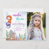 Zeemeermin 1e Verjaardagsfeestje Oneder Het Zee Fo Kaart (Voorkant)