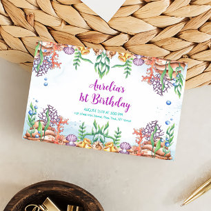 Zeemeermin 1e Verjaardagsfeestje Oneder Het Zee Informatiekaartje