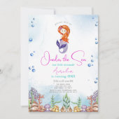 Zeemeermin 1e Verjaardagsfeestje Oneder Het Zee Kaart (Voorkant)