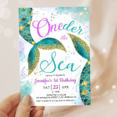 Zeemeermin 1e Verjaardagsmeisje Blauwgroen ONEder  Kaart