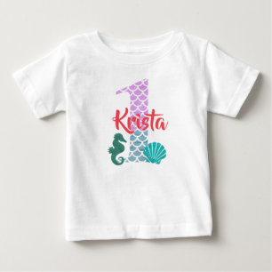 Zeemeermin 1st Verjaardag Custom Shirt