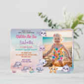 Zeemeermin 1ste Foto Onder de zee verjaardag Kaart (Staand voorkant)