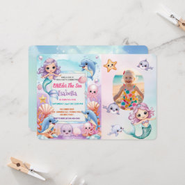 Zeemeermin 1ste Foto Onder de zee verjaardag Kaart