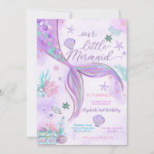 Zeemeermin 2de verjaardagsuitnodiging kaart (Voorkant)