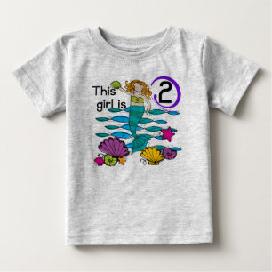 Zeemeermin 2e Verjaardag Tshirts en geschenken