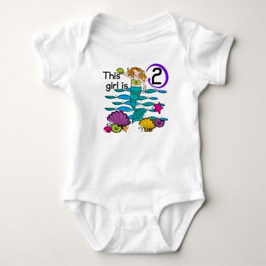 Zeemeermin 2e Verjaardag Tshirts en geschenken (Voorkant)