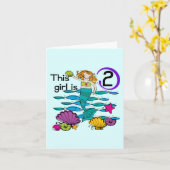 Zeemeermin 2e Verjaardag Tshirts en geschenken Kaart (Gele Bloem)