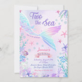 Zeemeermin 2e Verjaardag Twee Het Zee Feest Kaart (Voorkant)