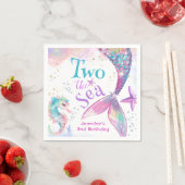 Zeemeermin 2e verjaardag Twee Het Zee Roze Papier Servet (Insitu)