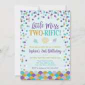 Zeemeermin 2e verjaardag uitnodiging | Onder het Z (Voorkant)