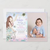 Zeemeermin 3e Verjaardag onder het Zee Party Foto Kaart (Voorkant)