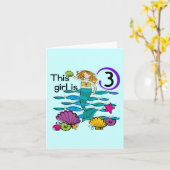 Zeemeermin 3e Verjaardag T shirten en geschenken Kaart (Gele Bloem)