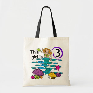 Zeemeermin 3e Verjaardag T shirten en geschenken Tote Bag