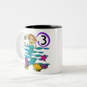 Zeemeermin 3e Verjaardag T shirten en geschenken Tweekleurige Koffiemok (Voorkant links)