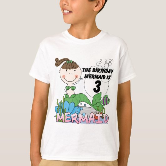 Zeemeermin 3e verjaardag Tshirts en geschenken (Voorkant)