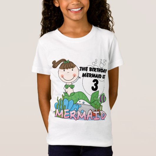 Zeemeermin 3e verjaardag Tshirts en geschenken (Voorkant)