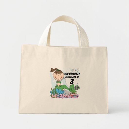 Zeemeermin 3e verjaardag Tshirts en geschenken Mini Tote Bag (Voorkant)