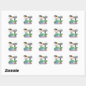 Zeemeermin 3e verjaardag Tshirts en geschenken Ronde Sticker (Vel)
