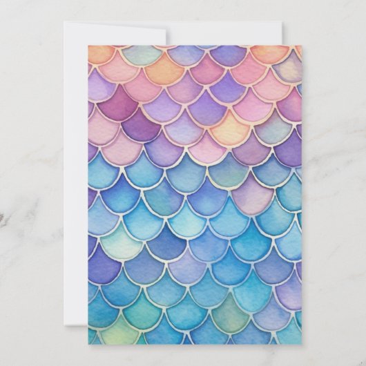 Zeemeermin 3e verjaardag uitnodiging (Achterkant)