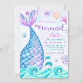 Zeemeermin 4e verjaardag Onze kleine zeemeermin pa Kaart (Voorkant)