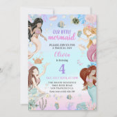 Zeemeermin 4e verjaardag Onze kleine zeemeermin pa Kaart (Voorkant)