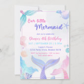 Zeemeermin 4e verjaardag Onze kleine zeemeermin pa Kaart (Voorkant)