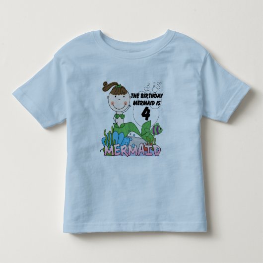 Zeemeermin 4e verjaardag T-shirts en geschenken (Voorkant)